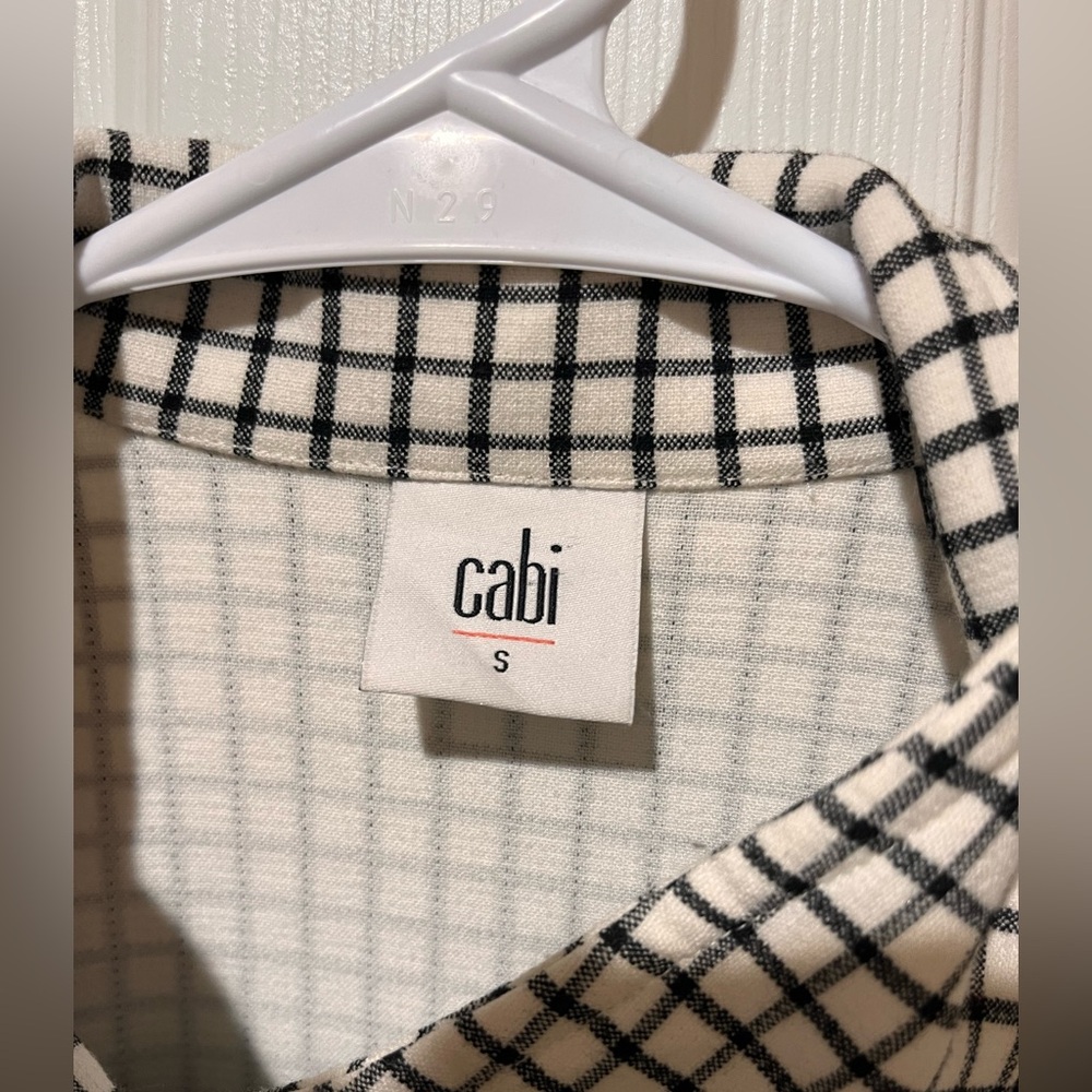 Cabi Windowpane Jacket Black and White cropped Jacket Size Small - Picture 2 of 7